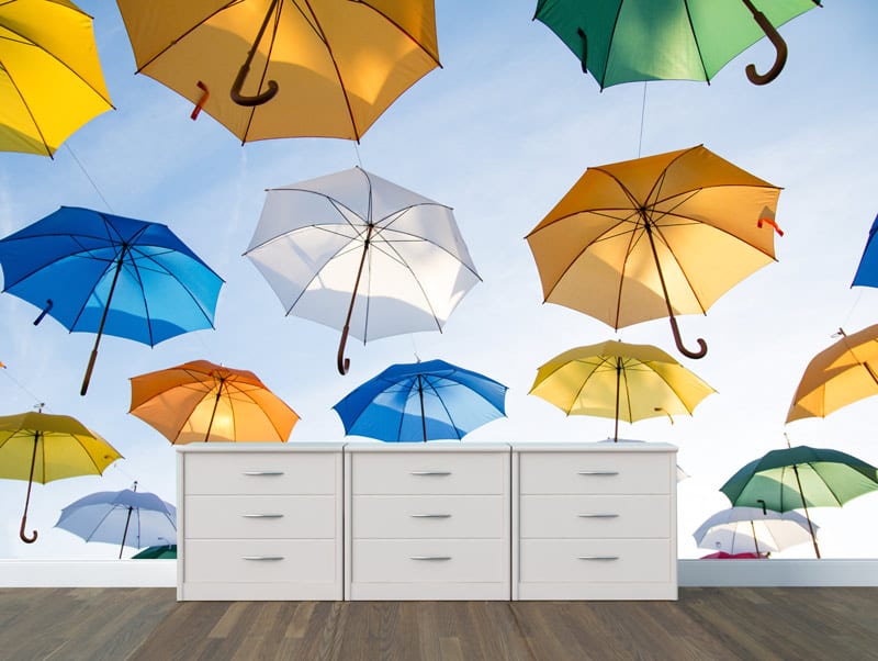 Colorful umbrellas wallpaper
