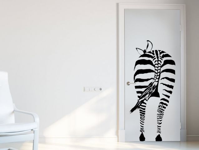 zebra door wallpaper