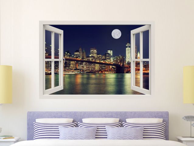 NYC at night  | 3D window sticker