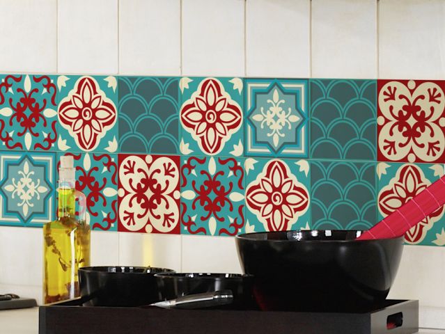 Red-green | Kitchen tiles stickers