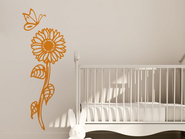 Sunflower with butterfly | Wall sticker