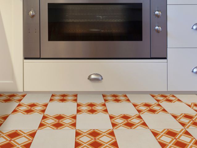 Red n' white squares | Floor sticker tiles