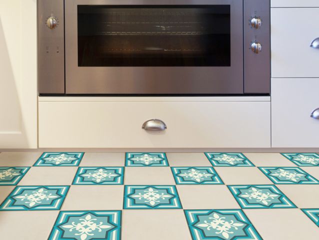 Turquoise | Floor sticker tiles