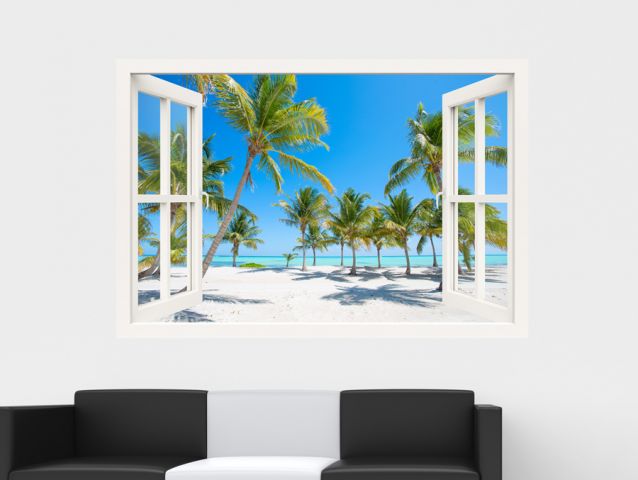 Exotic beach | 3D window sticker