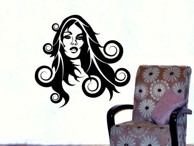 wall sticker a woman in the wind