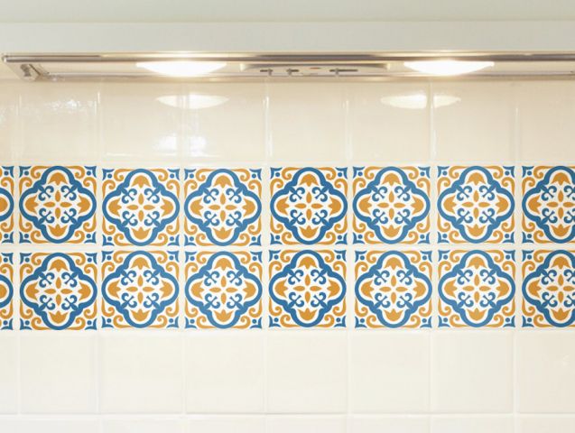 Blue and yellow | Tiles sticker set