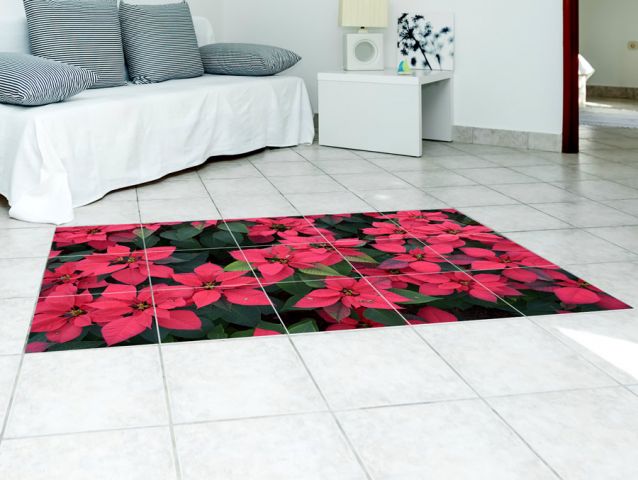 Red flowers | Tileable floor stickers