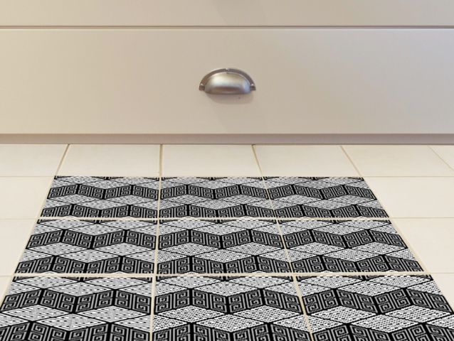 Geometric black | Floor sticker tiles