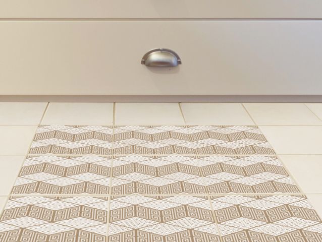 Geometric brown | Floor sticker tiles