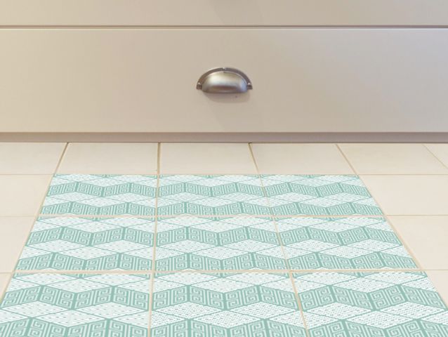 Geometric green | Floor sticker tiles