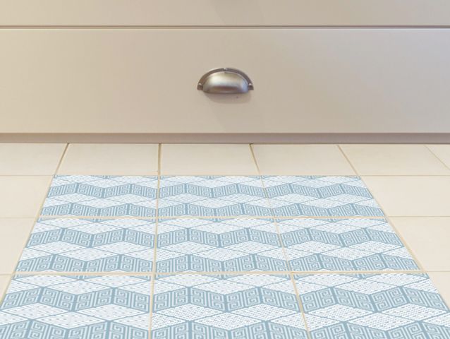 Geometric blue | Floor sticker tiles