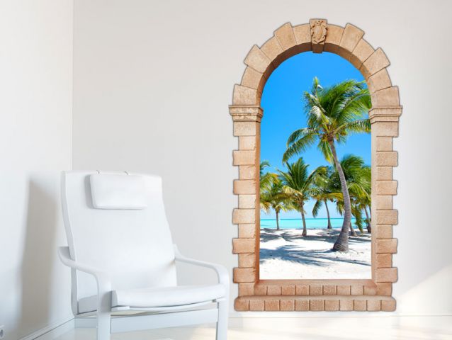 Gate to the beach | 3D wall sticker