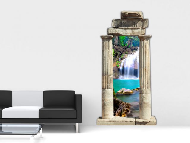 Gate to a waterfall | 3D wall sticker