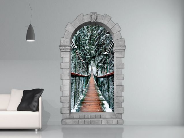 Greek Portal with Snowy landscape