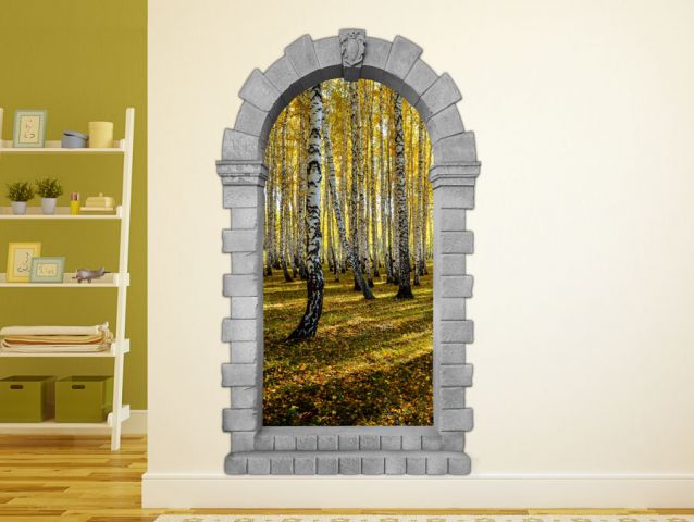 Gate to the yellow forest | 3D wall sticker