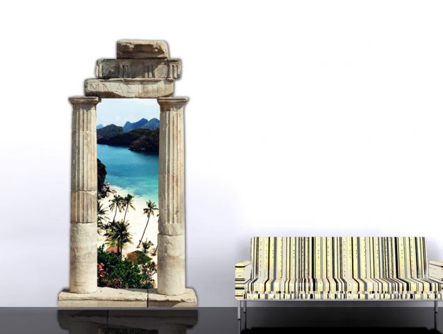 Gate to a tropical island | 3D wall sticker