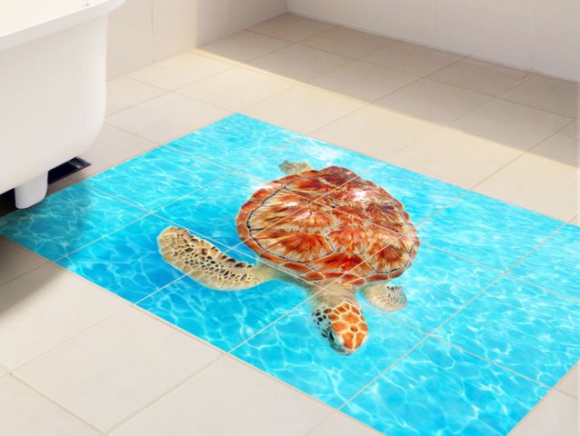 Cute turtle | Tileable floor stickers