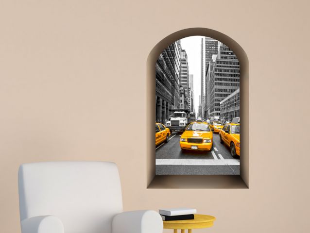 3D window to New york wall sticker