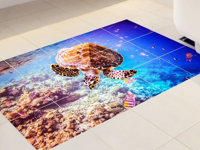 Swimming turtle | Sticker floor tiles