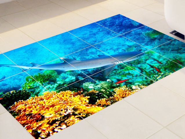 Swimming shark | Tileable floor stickers