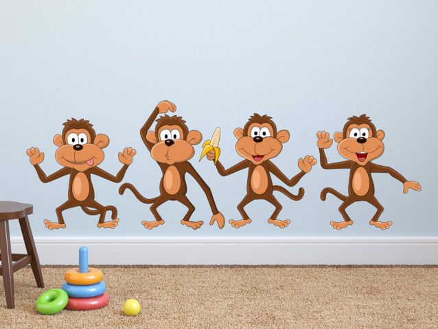 Monkey's in a row | Wall sticker