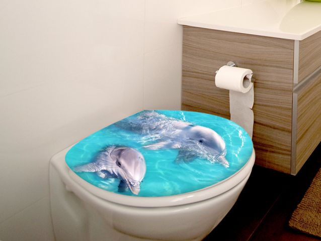Toilet sticker cute dolphins