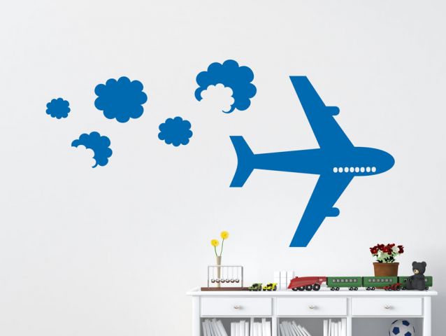Plane between the clouds | Wall sticker