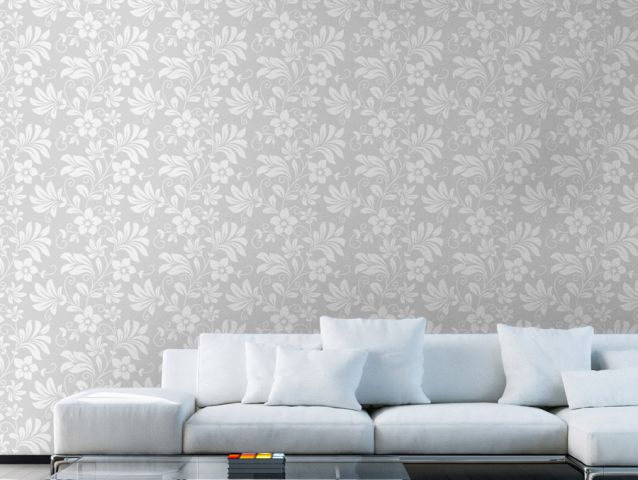 Grey flowers | Sticker wallpaper