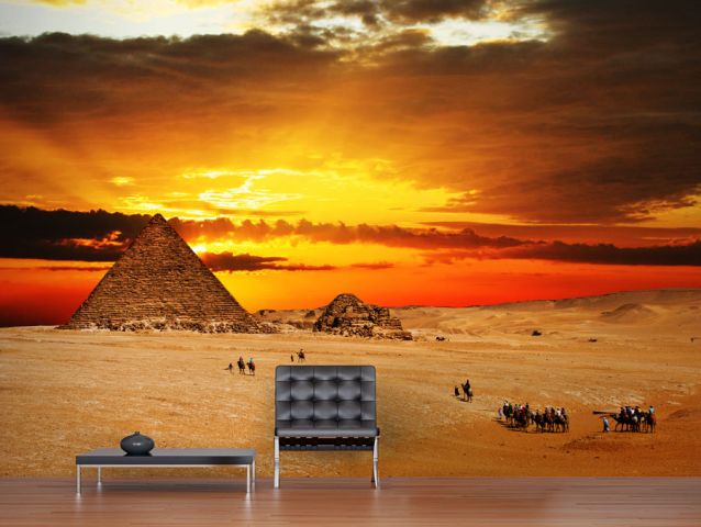 pyramids at sunset wallpaper