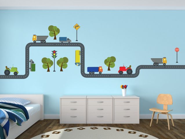 Trucks on the road | Wall sticker set