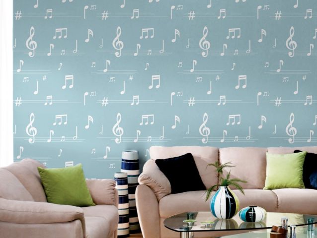 music notes in blue