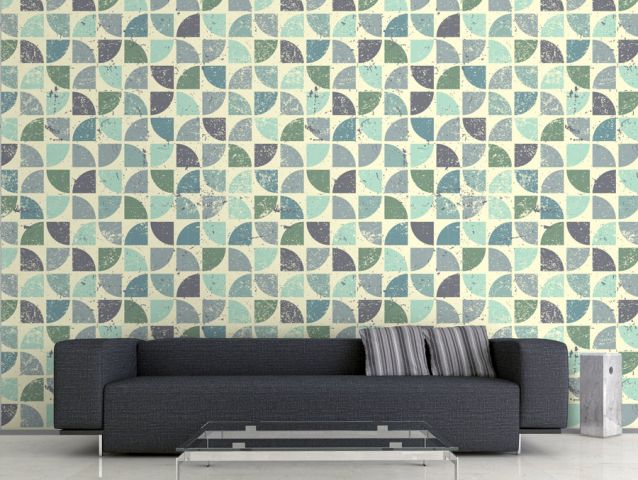 green mosaic wallpaper
