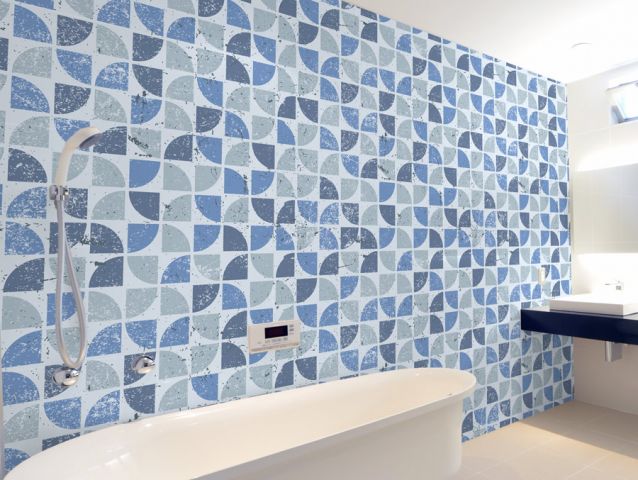 blue mosaic wallpaper