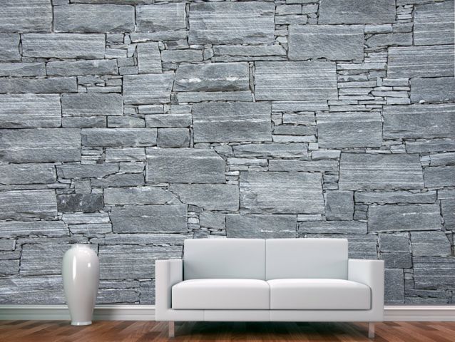 Wallpaper of gray bricks