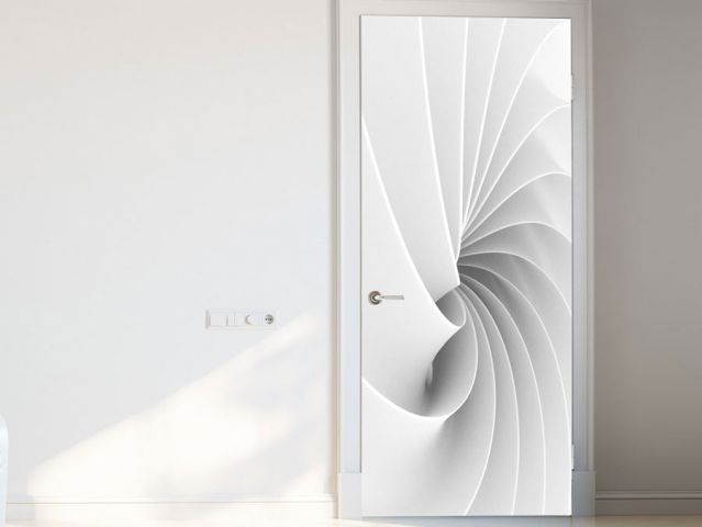 White pleat wallpaper for doors