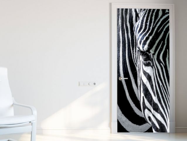 Zebra wallpaper design for doors