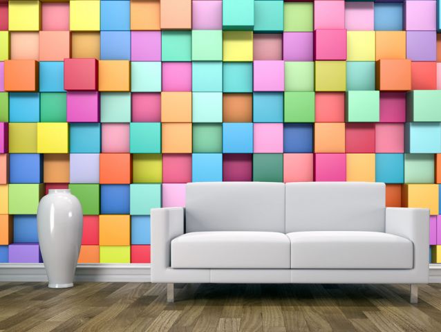 Colorful boxes | Sticker wallpaper