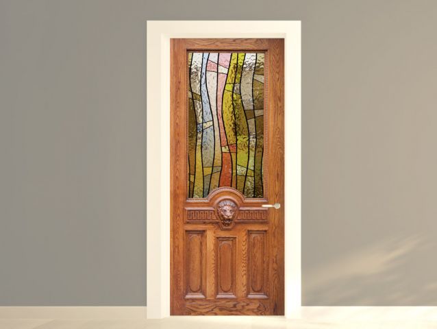 door wallpaper with Window Glass