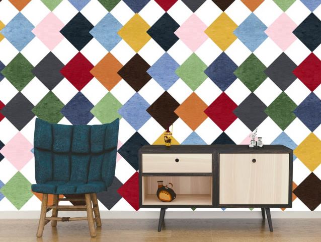 Retro squares | Sticker wallpaper