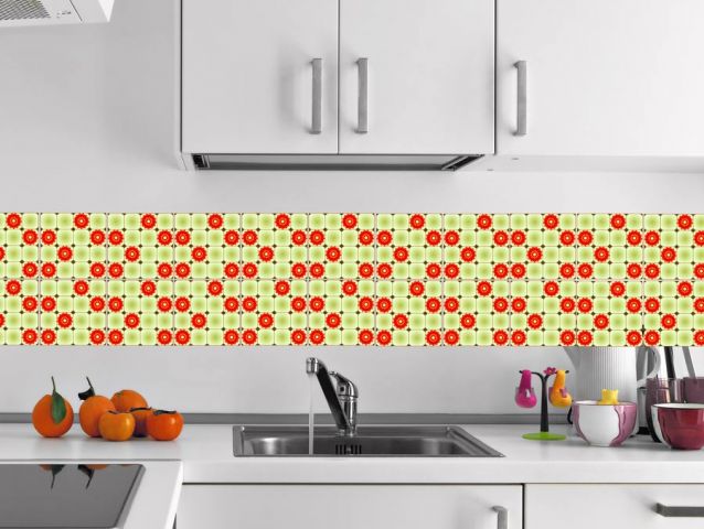Red flower | Tiles sticker set