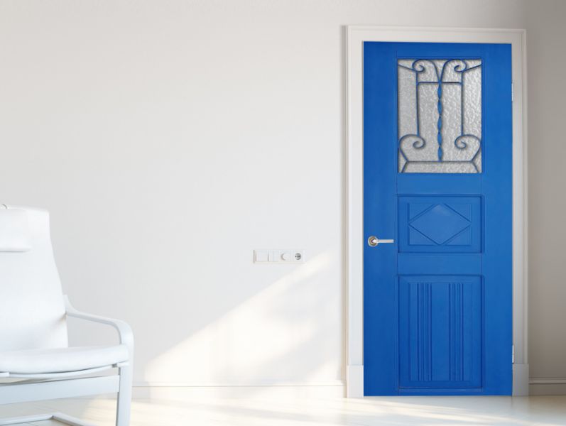 Blue greek | Door wallpaper