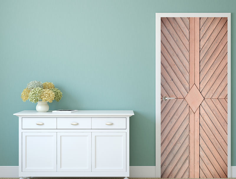 Decorated wooden style door sticker