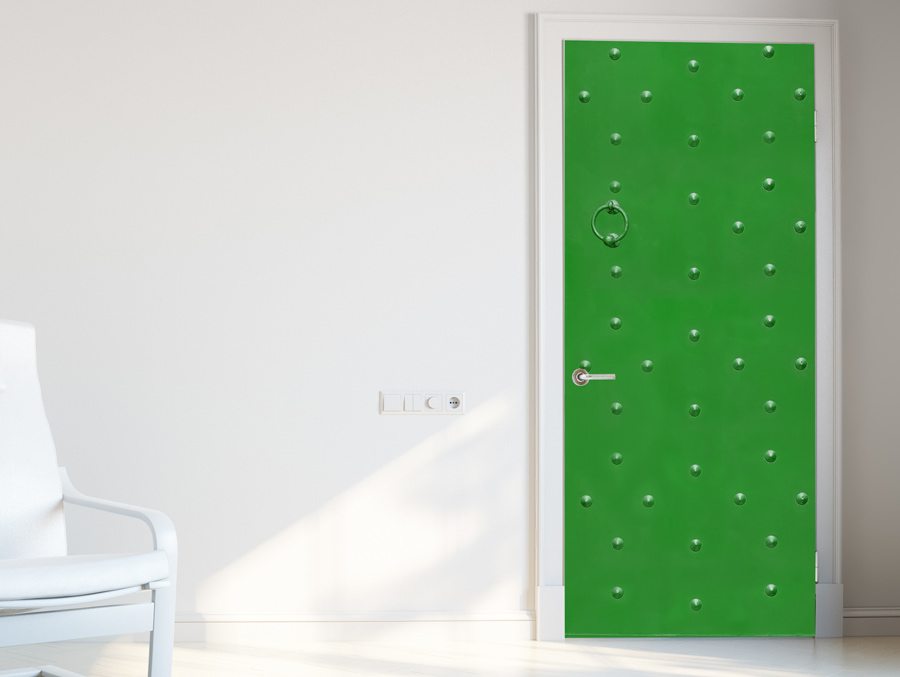 Green steel | Door wallpaper