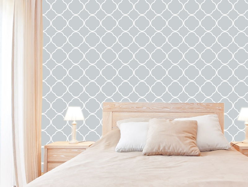 Gray wallpaper with the white geometric shapes
