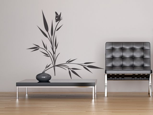 Plant with butterfly | Wall sticker