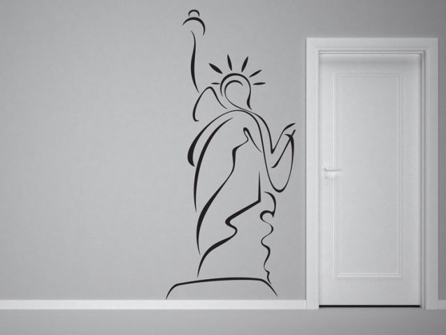 Statue of liberty with lines | Wall sticker