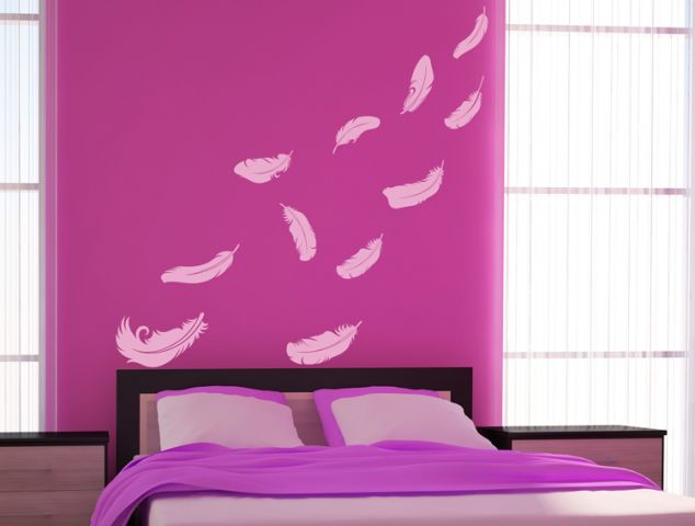 Floating feathers | Wall sticker set