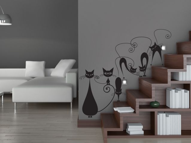 Elegantic cats wall sticker