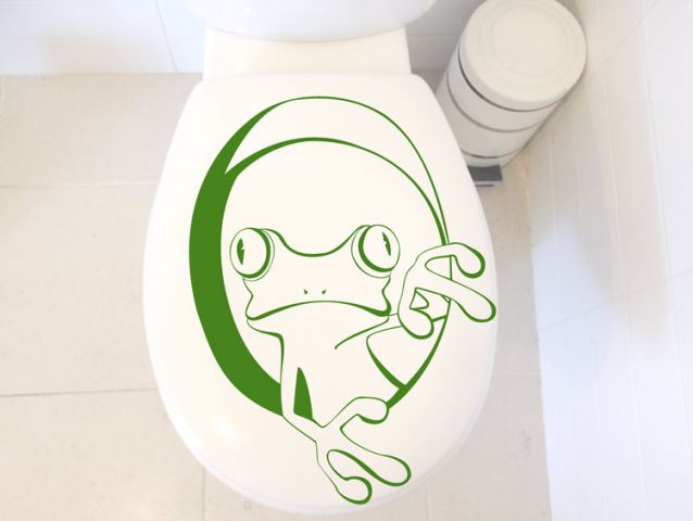 Peeking frog | Toilet cover sticker