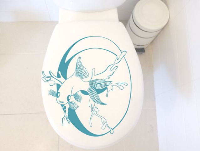 Fish jumping out of the toilet